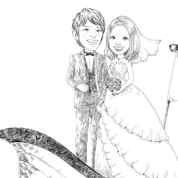 新郎の衣装:タキシード(黒)