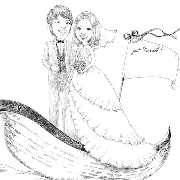 新婦の衣装:ドレス(白)