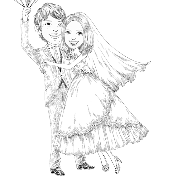 新婦の衣装:ドレス(白)
