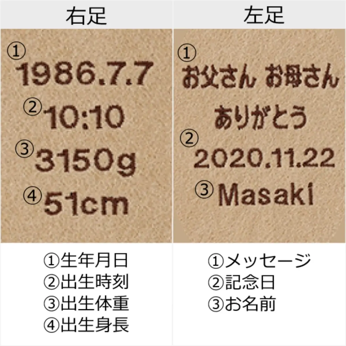 足裏刺繍タイプC