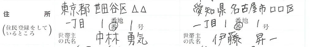 ③2人の住所