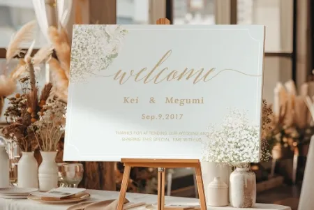 グラフィックウェルカムボード(A2パネル)ブーケドゥブラン マリアージュブルー