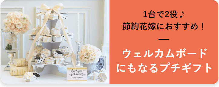 ウェルカムボードにもなるプチギフト