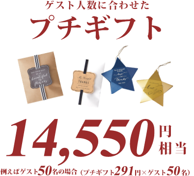 ゲスト人数に合わせたプチギフト