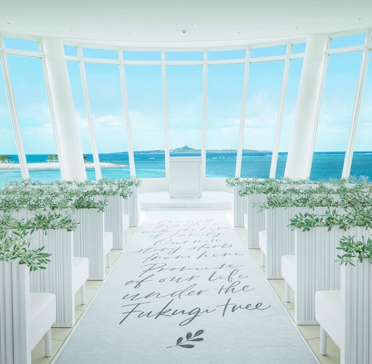 19年4月8日 月 伊江島が見える白の教会 オリオンモトブリゾート沖縄挙式 ピア花 Piahana