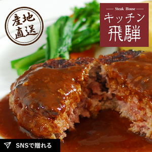 【送料無料】産地直送グルメ│キッチン飛騨 飛騨牛と飛騨豚のハンバーグ（5個）