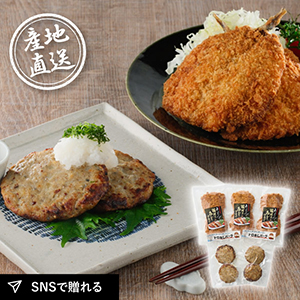 産地直送グルメ│レンチンするだけ！瀬付きあじフライとハンバーグセット
