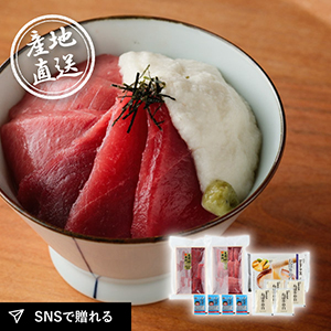 産地直送グルメ│築地ホクエイ×浅草むぎとろ 江戸の本鮪とろろセット A