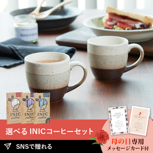 【送料無料】【PIARY限定】美濃焼 ル･クール ペアブランチ+選べるINIC coffee アロマシリーズ