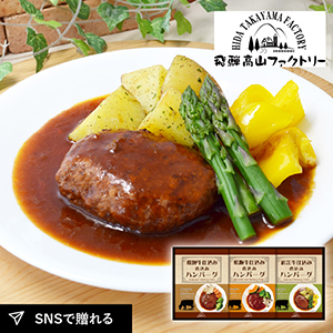 飛騨高山ファクトリー　松阪牛・近江牛・飛騨牛仕込み　食べくらべハンバーグ詰合せA