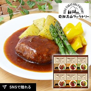 飛騨高山ファクトリー　松阪牛・近江牛・飛騨牛仕込み　食べくらべハンバーグ詰合せC