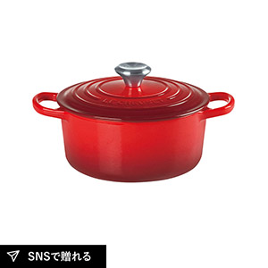 【送料無料】ル・クルーゼ シグニチャー ココット・ロンド18cm（チェリーレッド）