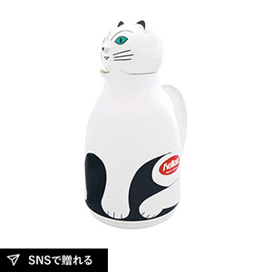 ガラス製卓上用魔法瓶 サーモキャット（ホワイト）