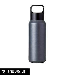 DECO+ 真空ステンレス炭酸ボトル 600ml（ブラック）