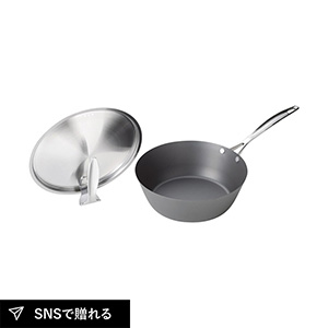 【送料無料】涅 IH対応窒化鉄いため鍋24cm（蓋付）