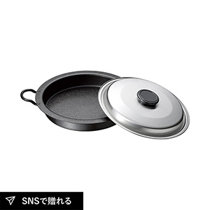 燕三 IH対応鉄焼肉・餃子鍋26cm（蓋付）