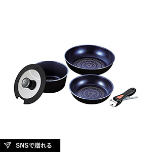 【送料無料】ルクスパン ブルーダイヤモンドコートIH対応クックウェア5点セット