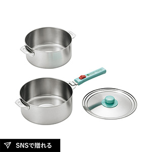 燕熟の技 ハンドル着脱式鍋18cm&20cmセット