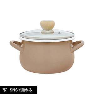 ストクック IH対応ホーロークッキングポット18cm（ブラウン）