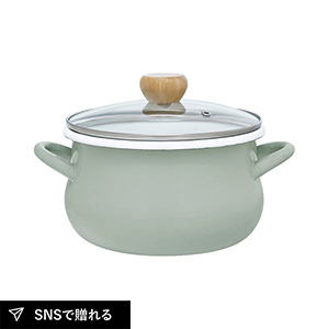 ストクック IH対応ホーロークッキングポット20cm（グリーン）