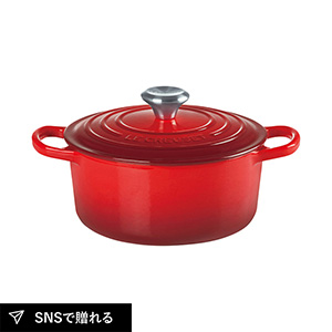 【送料無料】ル・クルーゼ シグニチャー ココット・ロンド18cm（チェリーレッド）