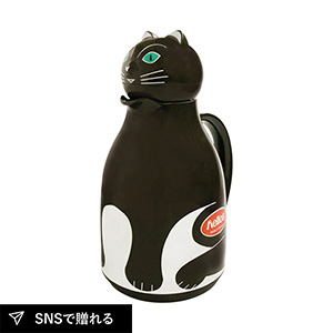 ガラス製卓上用魔法瓶 サーモキャット（ブラック）