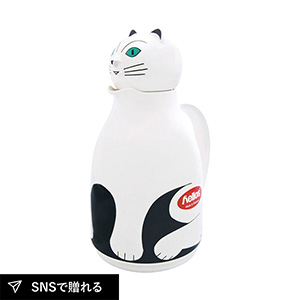 ガラス製卓上用魔法瓶 サーモキャット（ホワイト）