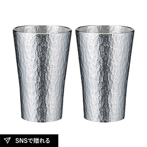 【送料無料】本錫タンブラー 六花（りっか）中ペア
