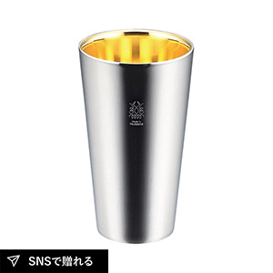 Made in TSUBAME 金の贅 18-8ステンレスW構造タンブラー（内面24金メッキ）