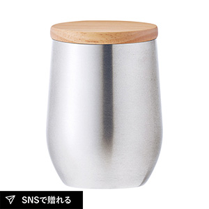 DECO+ ウッドキャップ・ラウンドタンブラー（シルバー）