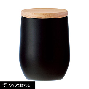DECO+ ウッドキャップ･ラウンドタンブラー（マットブラック）