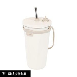 トート ストローボトル570ml（アイボリー）