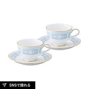 ノリタケ レースウッドゴールド ティーコーヒー碗皿ペアセット