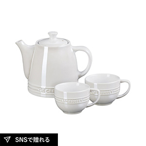 【送料無料】ル・クルーゼ レジェ・ティータイムセット（ホワイトラスター）