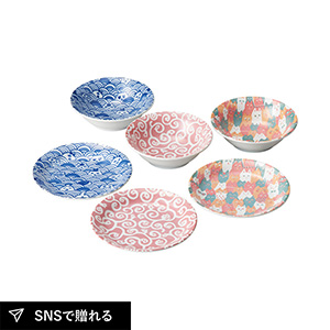 愛sayama ねこだらけ デザート皿&ボウル6Pセット