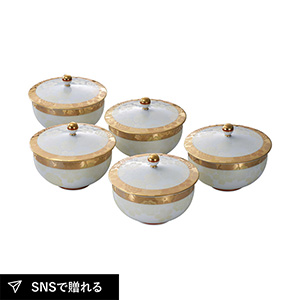 【送料無料】香蘭社 幸彩華 蓋付湯呑揃