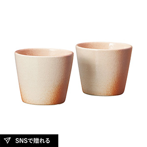 信楽焼 Scarlet 緋色 ウォーターカップペア