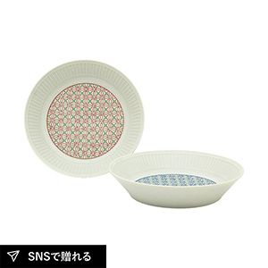 とくさ七宝文 ペアプレートセット