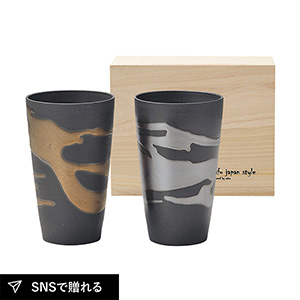 清風の匠 田端繁道 金銀流し 泡立ちカップペア