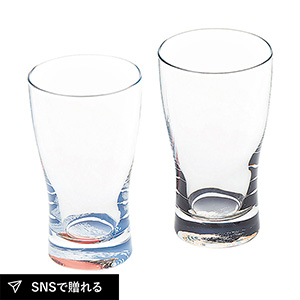ぬりもんde Verre 蒔絵北斎 ミニグラスペアセット