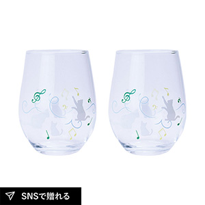 冷感グラス（小） ペア（猫）