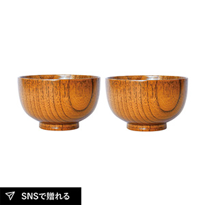 山中塗 食洗機対応 木製 京型汁椀2Pセット