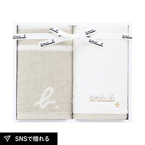 アニエスベー abマリニエール フェイスタオル2P（ベージュ）