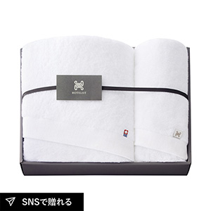 今治タオル HOTELIST バス1P・フェイスタオル1P（ホワイト）