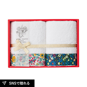 prima rosette using by LIBERTY FABRICS フェイスタオル2P（YN）