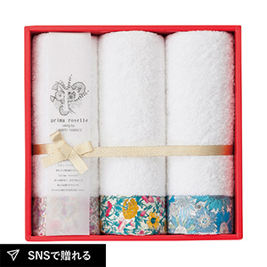 prima rosette using by LIBERTY FABRICS フェイスタオル3P（PYB）