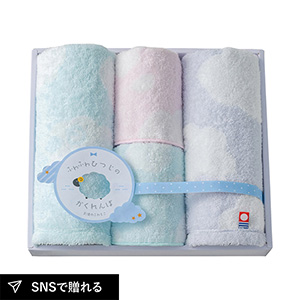 天使のふわもこ ふわふわひつじのかくれんぼ ウォッシュ2P・タオルハンカチ2P