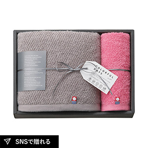 カラフルデイズ バス1P・ハンドタオル1P（ピンク）