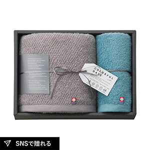 カラフルデイズ バス1P・ハンドタオル1P（ブルー）