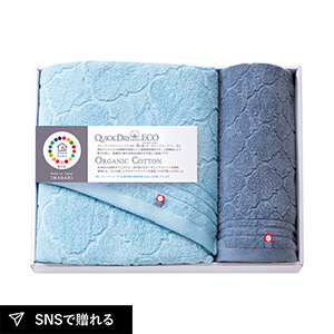 cocohibi クイックドライコットンエコ バス1P・フェイスタオル1P
